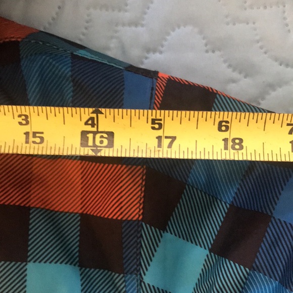 Burton Chittagong Hooded Snowboarding Coat Black Blue Orange Plaid Size XL 18 - Picture 13 of 16